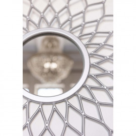 Круглое зеркало в серебряной декоративной раме Mast Silver 
